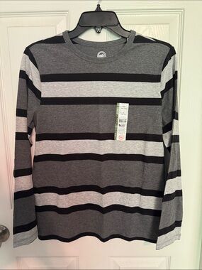 NWT wonder nation Boys Long-Sleeve Crewneck Stripe Shirt